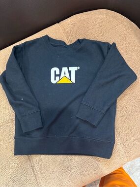 Caterpillar Black Sweatshirt with Yellow Logo